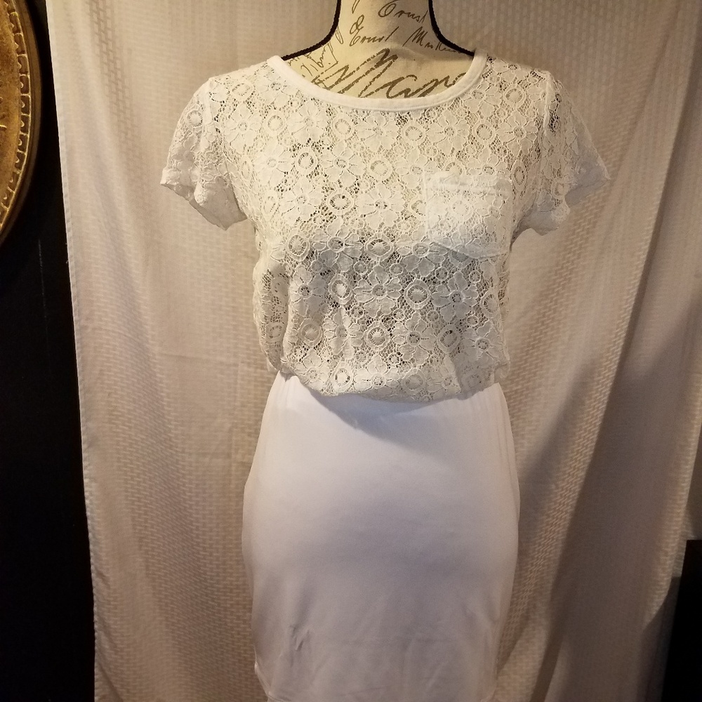 NWT  Leith white bodycon mini skirt !!!